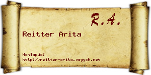 Reitter Arita névjegykártya